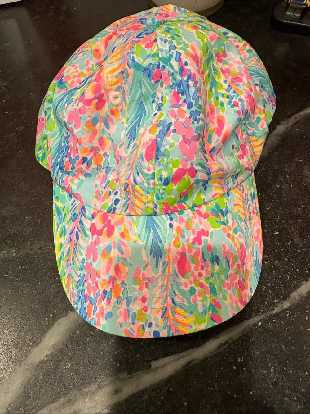 Lilly Pulitzer Multicolor Floral Print Baseball Cap - Pink Blue Green
